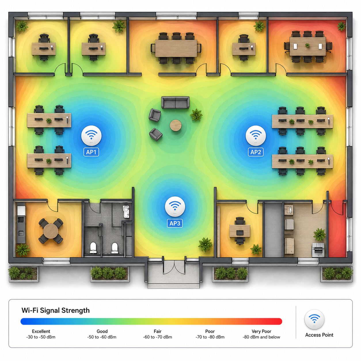 Wi-Fi coverage heatmap